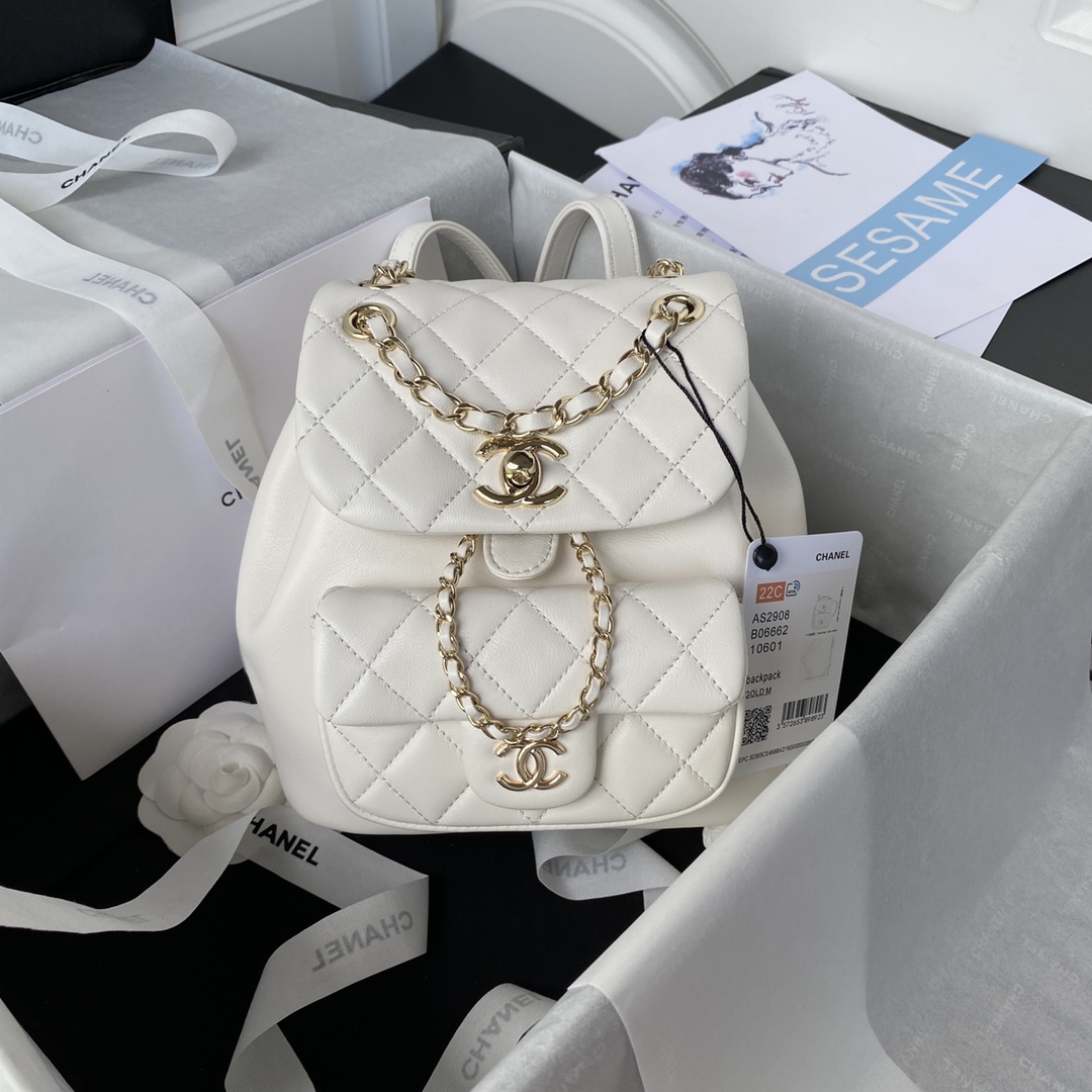 Lambskin Mini Backpack AS2908 White